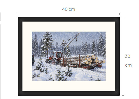 Uusi BM Volvo metsäkone traktori art print 30 cm x 40 cm
