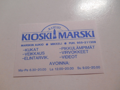 TT Etiketti Kioski Marski Mikkeli