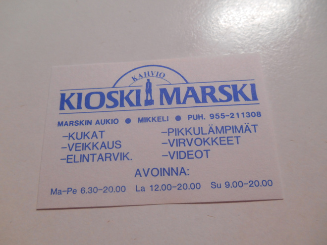 TT Etiketti Kioski Marski Mikkeli