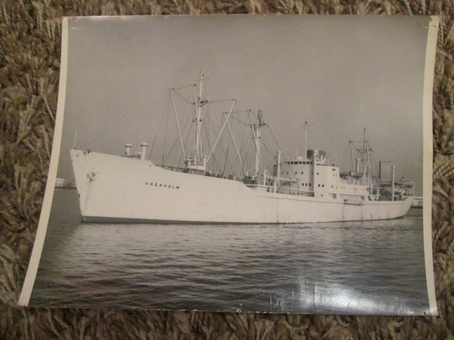 VANHA VALOKUVA VASAHOLM LAIVA koko 25 * 19 cm