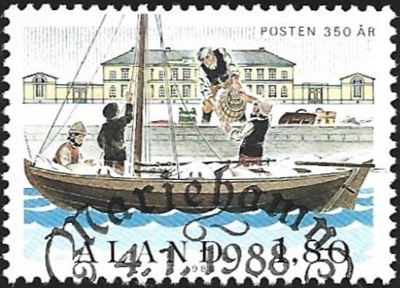 Åland 1988 Postilaitos 350 v EP Lape 026 alareuna LOISTO