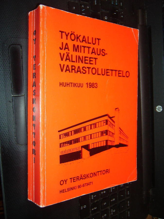 Työkalut ja mittausvälineet varastoluettelo 1983