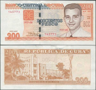 Kuuba Cuba 200 Pesos 2020 (P-130d) UNC