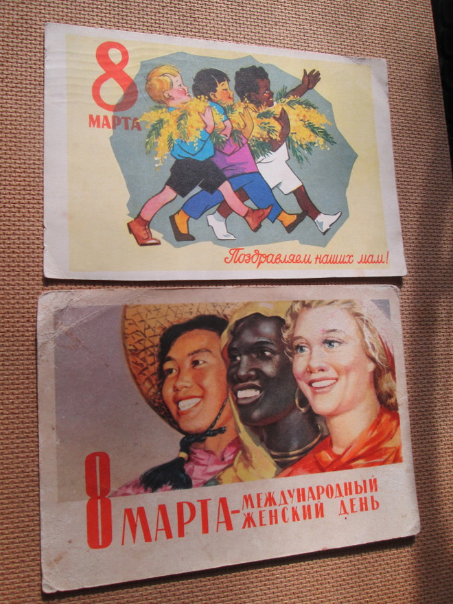 CCCP: kaksi propaganda postikorttia - Naistenpäivä