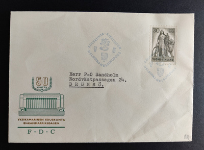 FDC 1957 Eduskunta 50 vuotta
