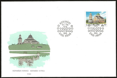 1988 FDC 2,20mk Yleismerkki Kerimäen kirkko