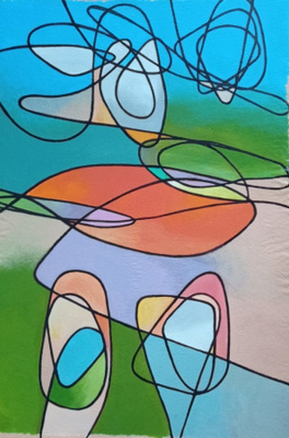 Ad rem! Akryylimaalaus kankaalle 100 cm x 70 cm