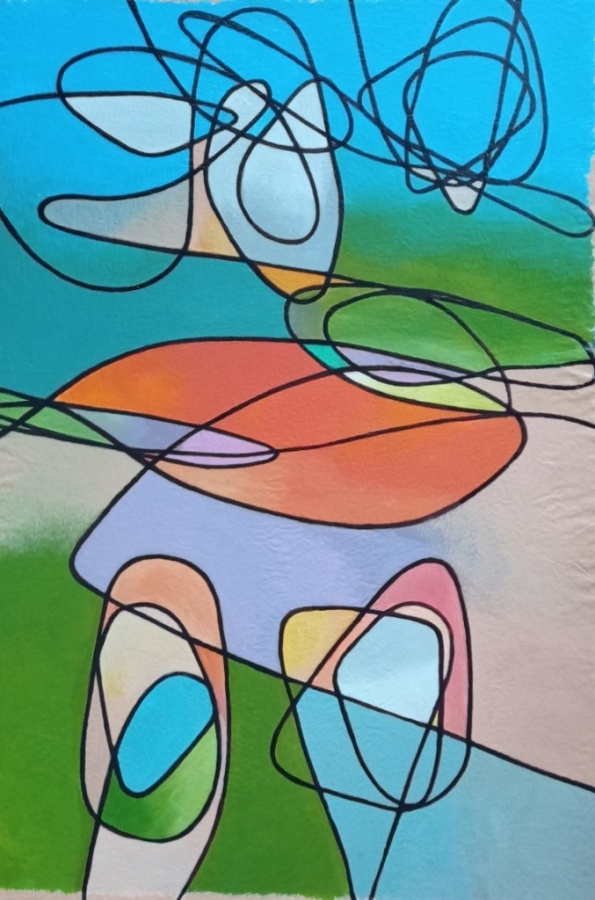 Ad rem! Akryylimaalaus kankaalle 100 cm x 70 cm