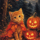 Halloween kissa ja kolme kurpitsaa - pikkukuva 1