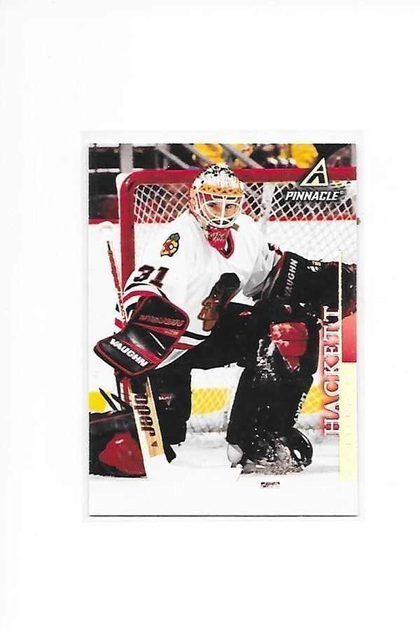 1997-98 Pinnacle #72 Jeff Hackett Chicago Blackhawks MV