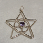 ISO Kotimainen Design Hopea tähti riipus ametisti kivi  - pikkukuva 1