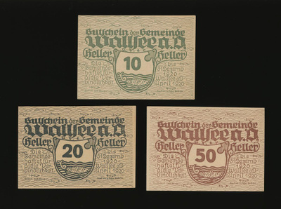 Itävalta 10, 20, 50, Heller, Wallsee 1920