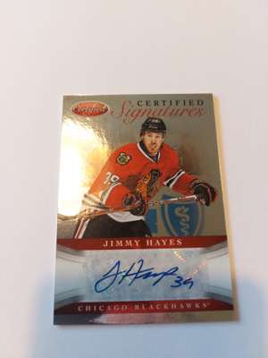 2012-13 Certified Signatures #45 Jimmy Hayes