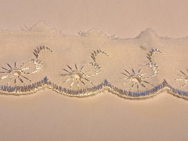 Luonnonvaalea brodyyri pitsi  13.5 metriä