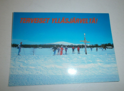 Ylläsjärvi, hiihtoretkeläisiä, p. 1986