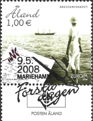 Ål 2008 Eurooppa-merkki välilöpari logo ** LaPe 292