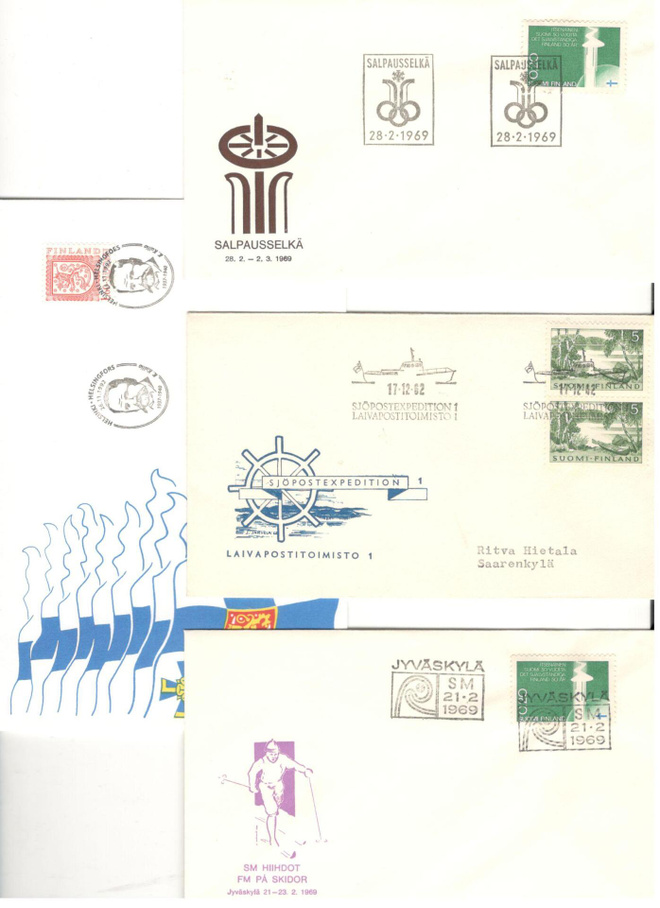 Erikoisleimakuoria 4 kpl, vv. 1962-92
