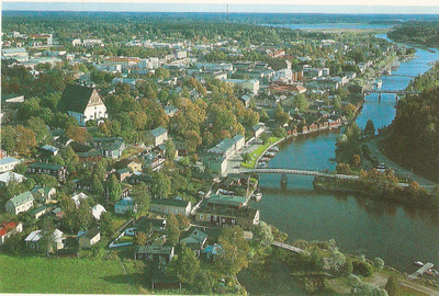PORVOO - BORGÅ: Ilmakuva kaupungista, Tuomiokirkko. Ei kulk.