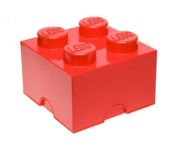 [ LEGO ] Säilytyslaatikko Storage Brick 4 - Väri Punainen