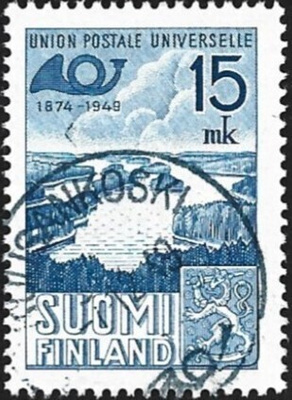 1949 UPU 75 vuotta leimattu LaPe 377