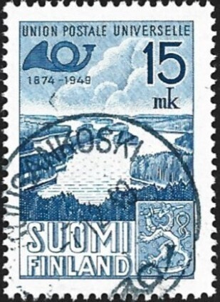 1949 UPU 75 vuotta leimattu LaPe 377
