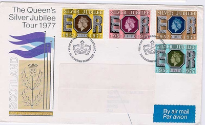 Englanti Mi 739, 741-43 FDC