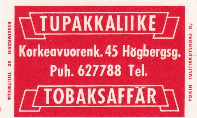 Tupakkaliike, Korkeavuorenk, 45  8/15