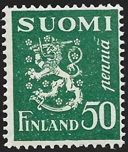 1932 M-30 Leijona 50 p tummanvihreä ** Lape 176 b LP Lm2
