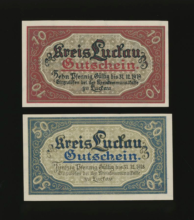 Saksa Notgeld 10, 50 Pfg, Luckau 1917