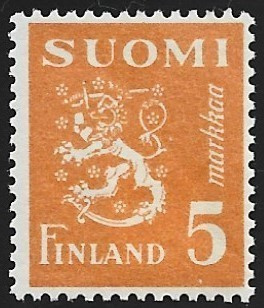 1945 M-30 L 5 mk oranssinkeltainen ** Lape 311 b SP Lm5
