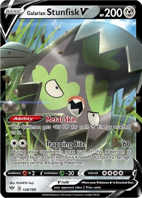 Galarian Stunfisk V 128/189 - Darkness Ablaze - NM/M