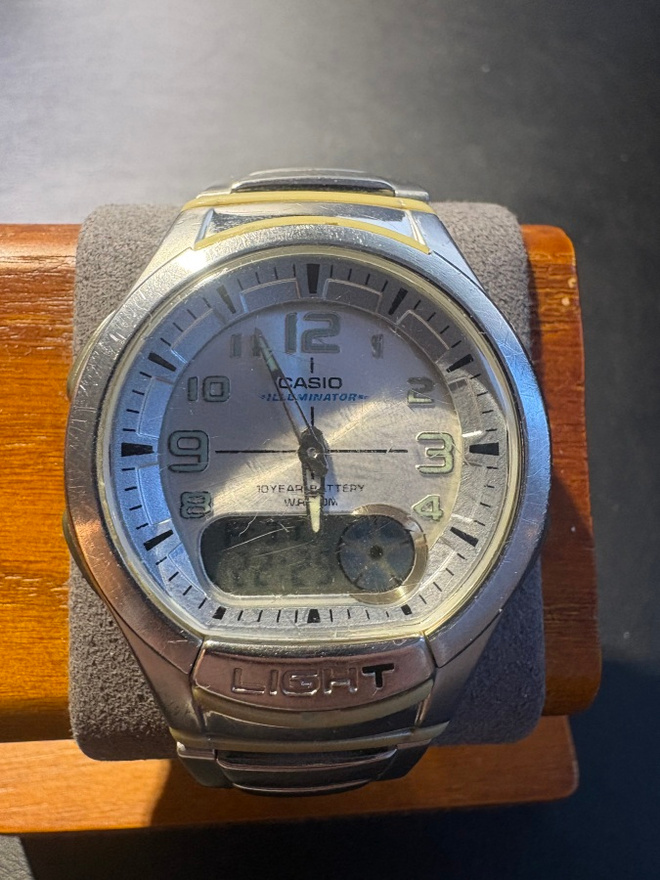 Casio AQ-180W Telememo 30 – ana-digi – teräs – 10 BAR