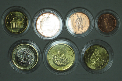 2008 San Marino 1c- 1euro BU laatu