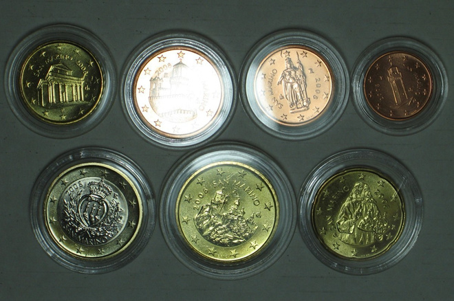 2008 San Marino 1c- 1euro BU laatu