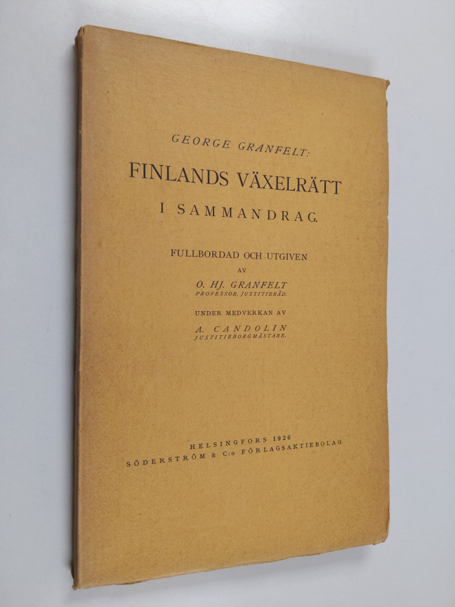 George Granfelt : Finlands växelrätt i sammandrag