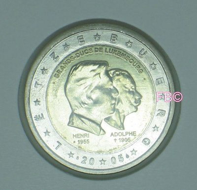 2005 Luxemburg 2euro juhlaraha Henri ja Adolphe UNC