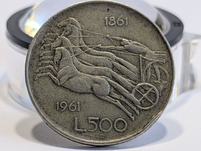 Italia 500lira 1961 (hopeaa)