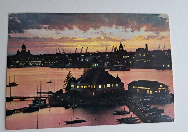 Helsinki, Eteläsatama yöllä, kulkenut 1968