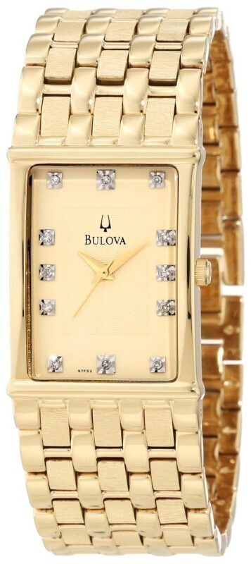Miesten kullattu rannekello timanttitaululla BULOVA Quartz