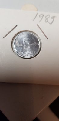5 penniä 1989 KL 8