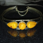 Vintage Honey egg Amber meripihka rannekoru - pikkukuva 5