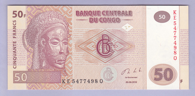 Kongo Congo DR 50 Francs v.2013 UNC P-97a