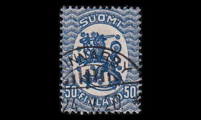 93 o M-17 50p sininen loisto Skinnarby 24.V.20 (1919)