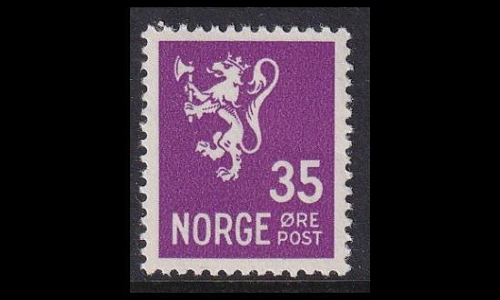 Norja 187 ** Leijona vesil. 35 öre (1937)