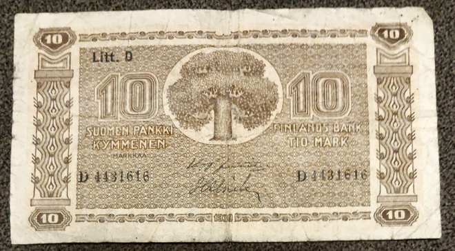 10 markkaa 1939