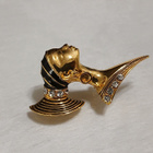 Vintage African Native gold plated emaloitu solki rintakoru - pikkukuva 4