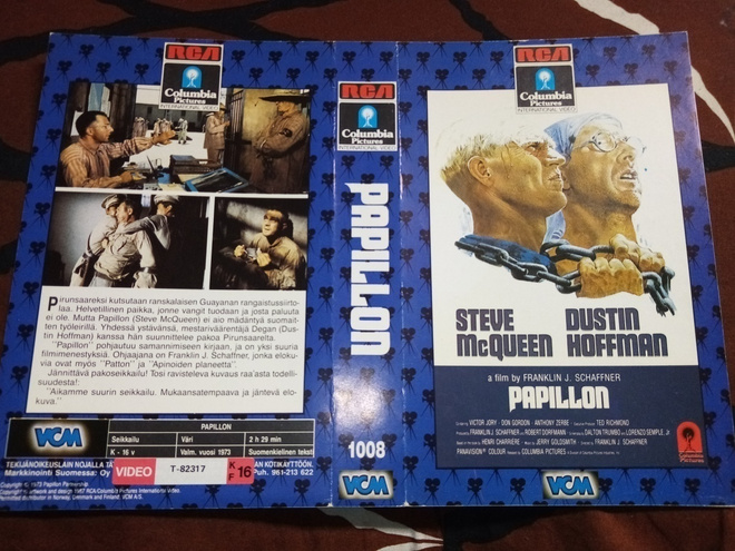 VHS kansipaperi PAPILLON ( SIS POSTIKULU  )