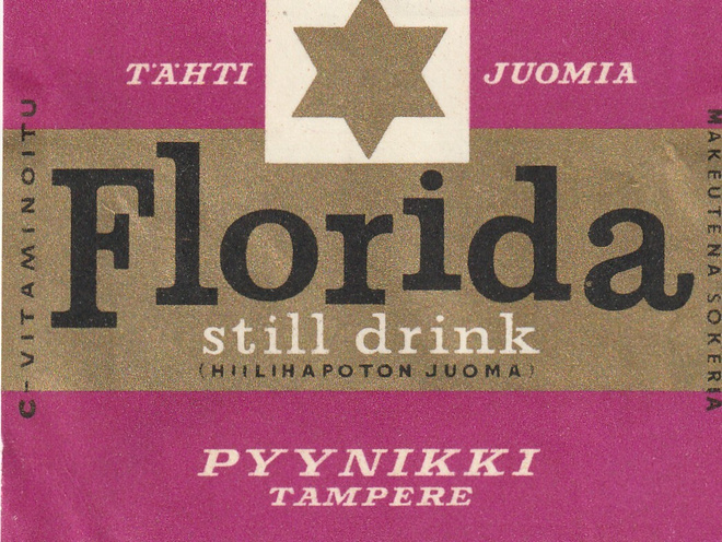 VANHA JUOMAETIKETTI - FLORIDA STILL DRINK TAMPERE (K11-S87)