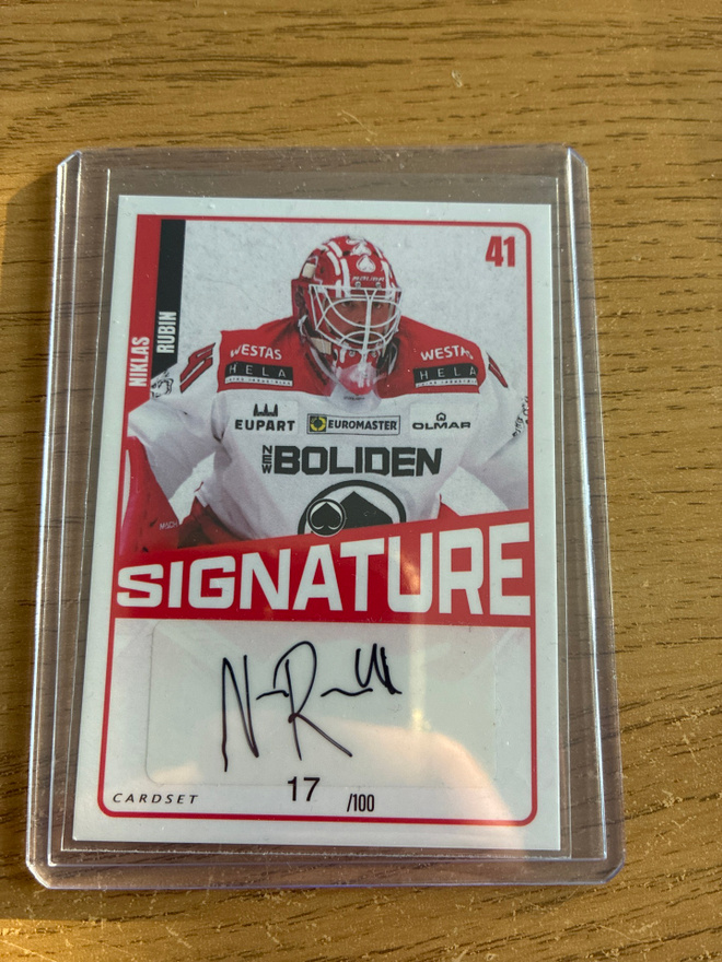 Niklas Rubin Porin Ässät cardset 23-24 signature