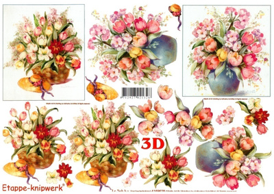 Upea 3D °°TULPPAANIT MALJAKOSSA°° /Etappe-Knipwerk